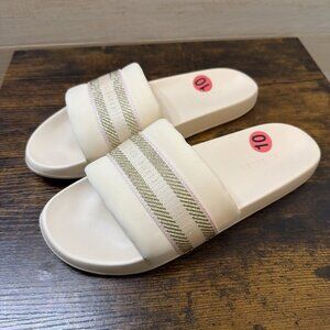 TED BAKER LONDON ALLY SLIDE SANDAL NATURAL PINK GOLD WOMENS Size 10